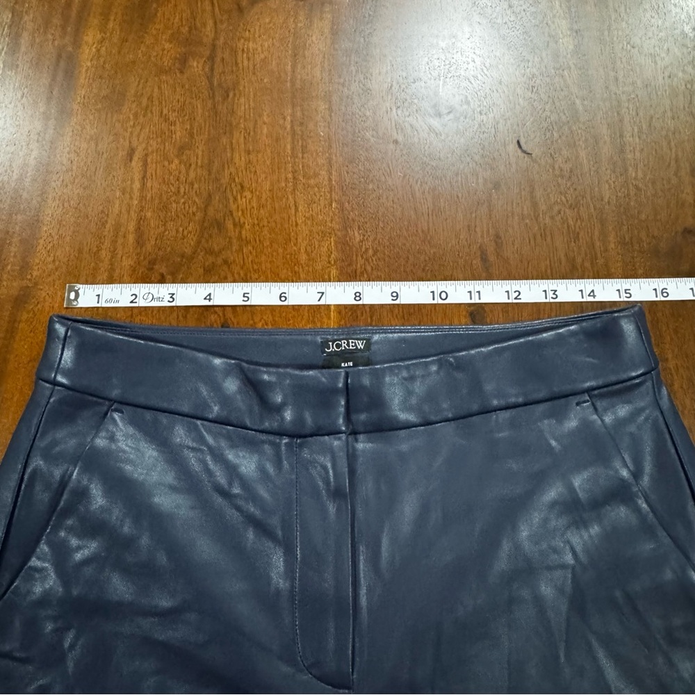 J. Crew Kate Straight-Leg Pant in Faux Leather Blue Size 6 - Picture 7 of 9